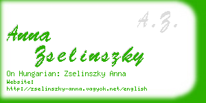 anna zselinszky business card
